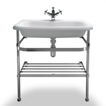 Large Roll Top Clearwater Basin With Stainless Steel Stand